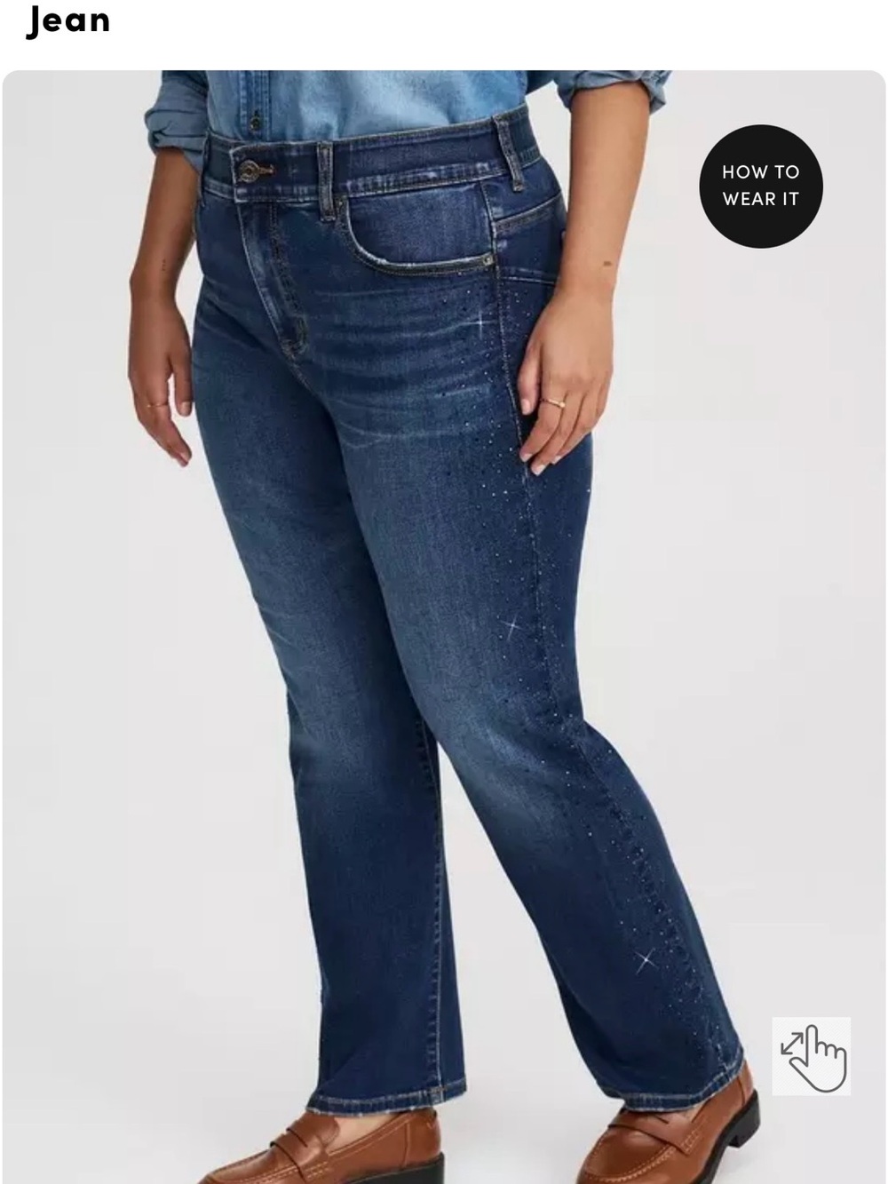 torrid EUC Dark Blue Boot Cut Jeans with Rhinestones